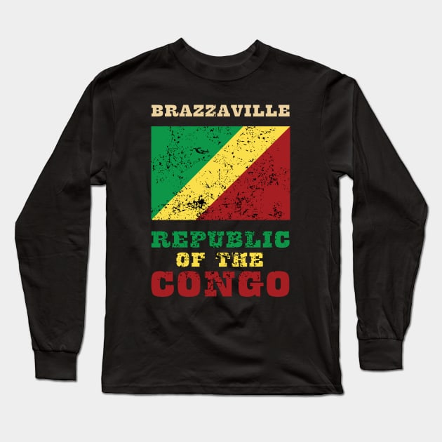 Flag of Republic of the Congo Long Sleeve T-Shirt by KewaleeTee